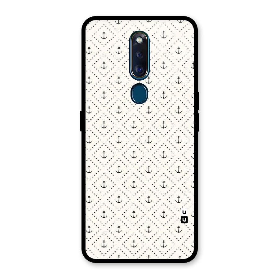 Diamond Anchor Design Glass Back Case for Oppo F11 Pro