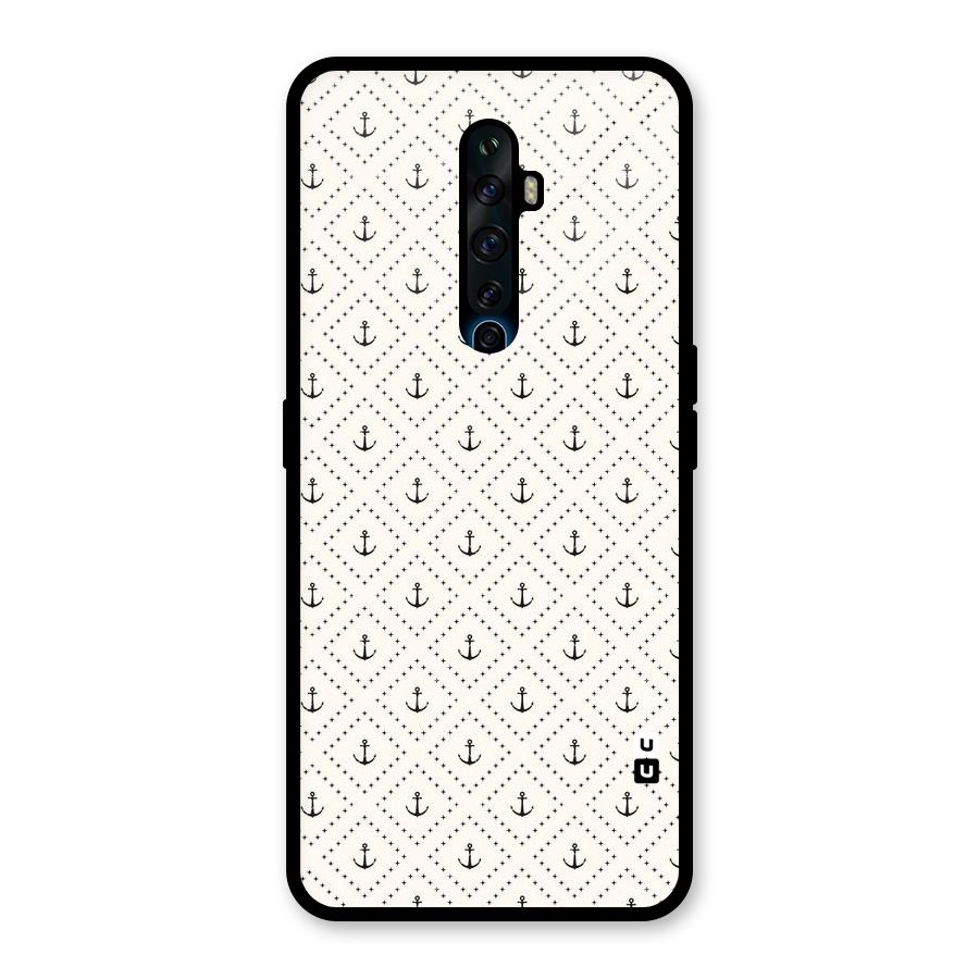 Diamond Anchor Design Glass Back Case for Oppo Reno2 F