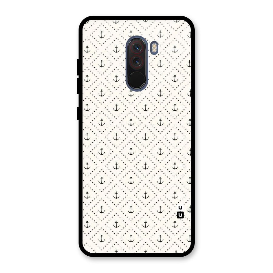 Diamond Anchor Design Glass Back Case for Poco F1
