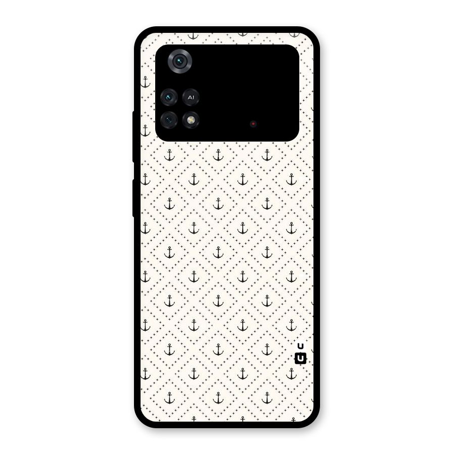 Diamond Anchor Design Glass Back Case for Poco M4 Pro 4G