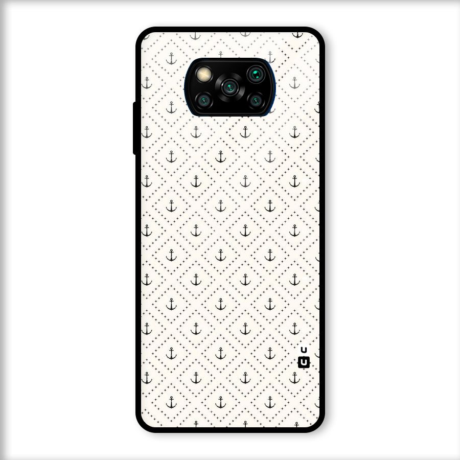 Diamond Anchor Design Glass Back Case for Poco X3