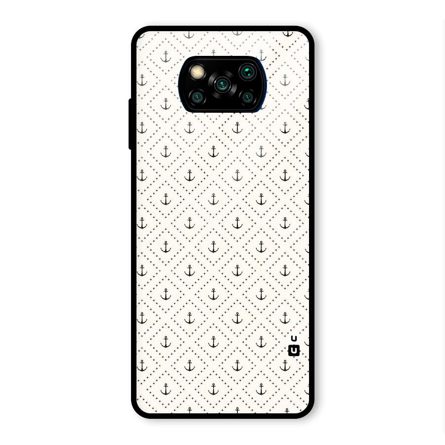 Diamond Anchor Design Glass Back Case for Poco X3 Pro