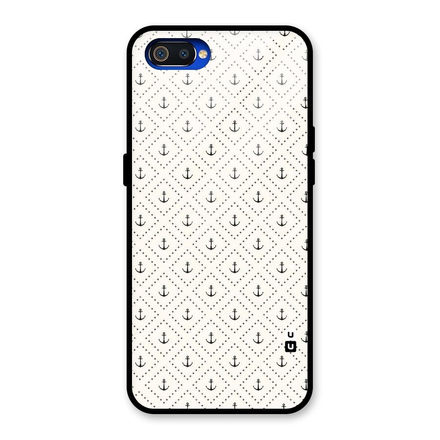 Diamond Anchor Design Glass Back Case for Realme C2
