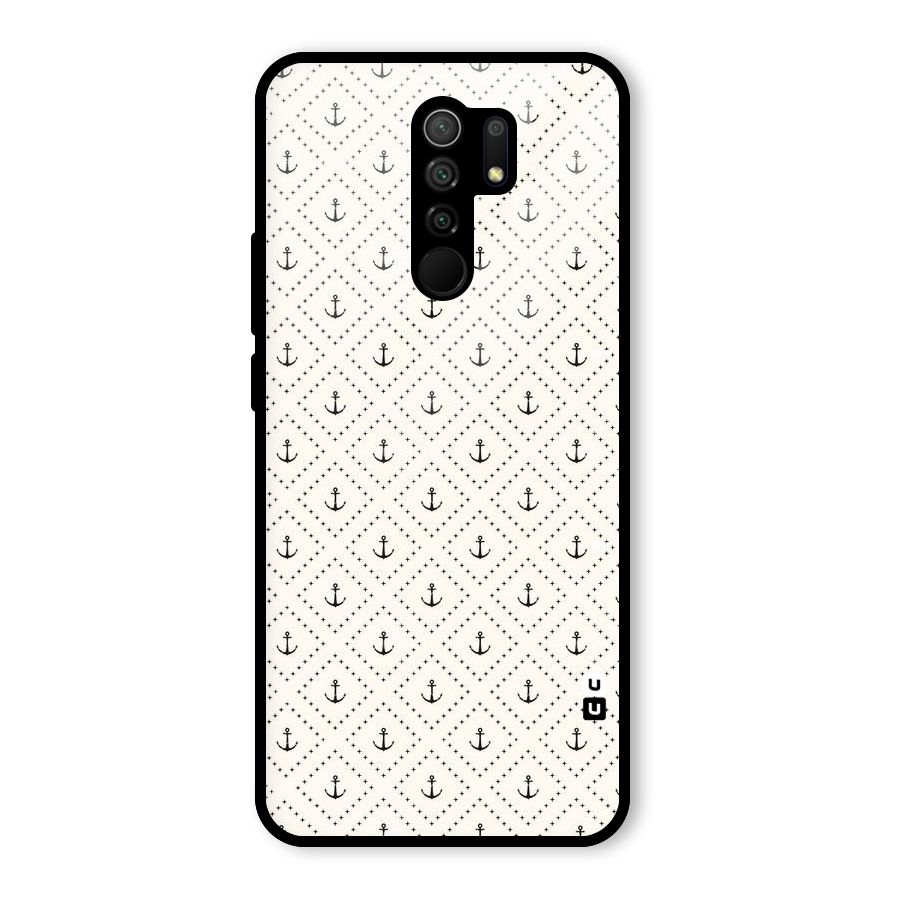 Diamond Anchor Design Glass Back Case for Redmi 9 Prime