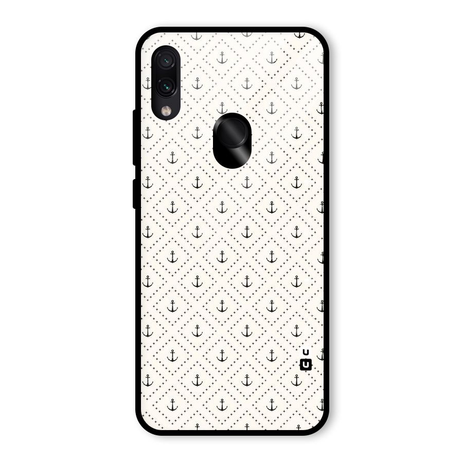 Diamond Anchor Design Glass Back Case for Redmi Note 7 Pro