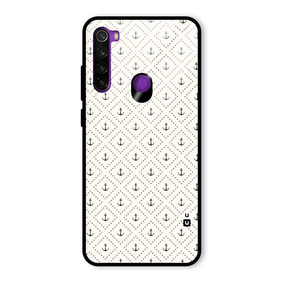 Diamond Anchor Design Glass Back Case for Redmi Note 8