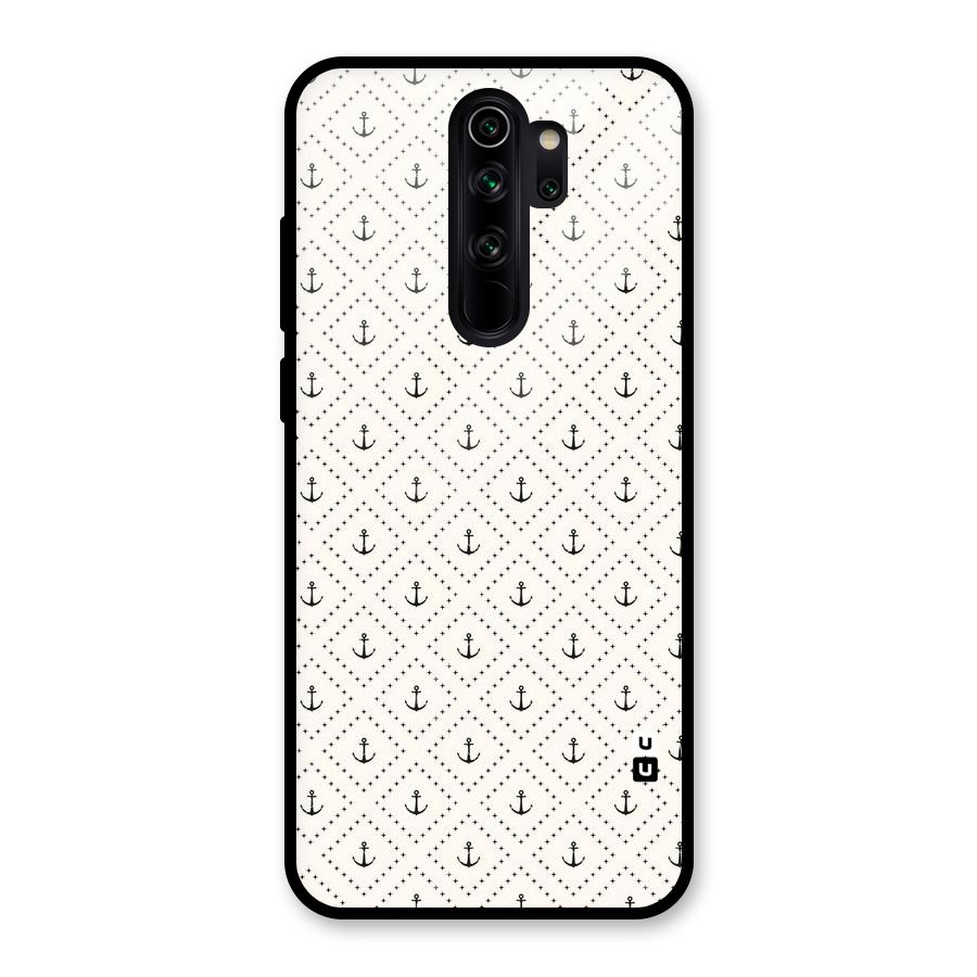 Diamond Anchor Design Glass Back Case for Redmi Note 8 Pro