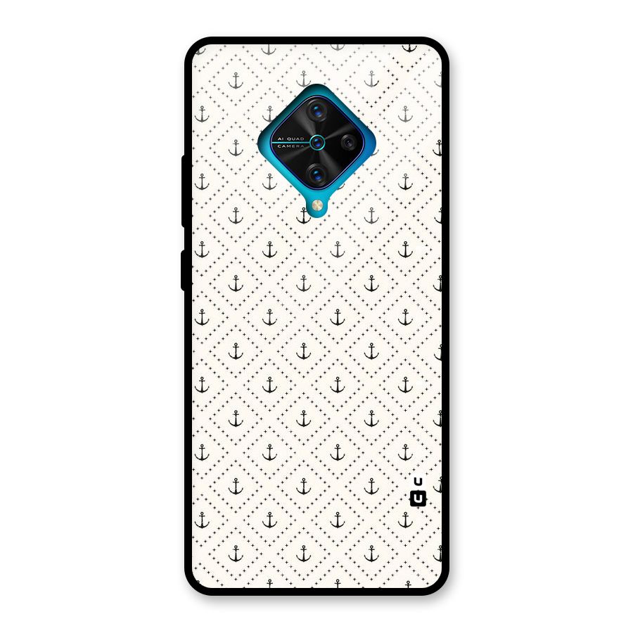 Diamond Anchor Design Glass Back Case for Vivo S1 Pro