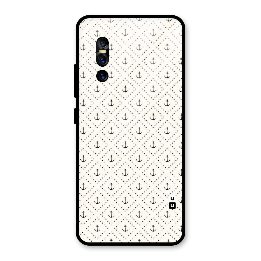 Diamond Anchor Design Glass Back Case for Vivo V15 Pro