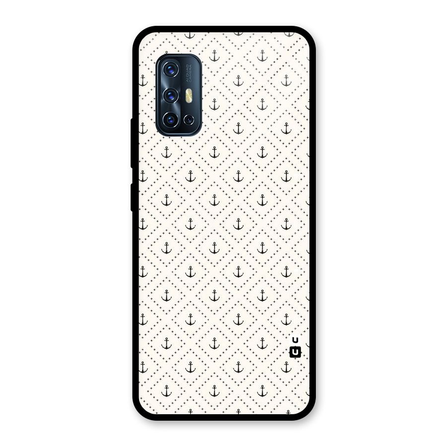 Diamond Anchor Design Glass Back Case for Vivo V17