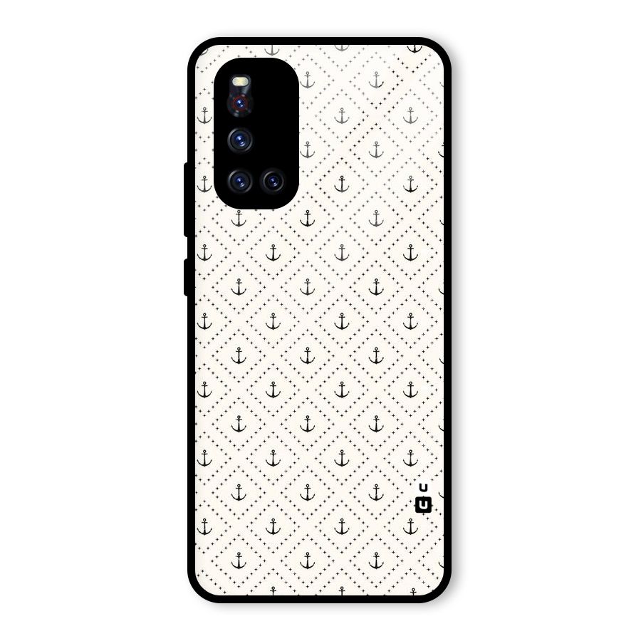 Diamond Anchor Design Glass Back Case for Vivo V19
