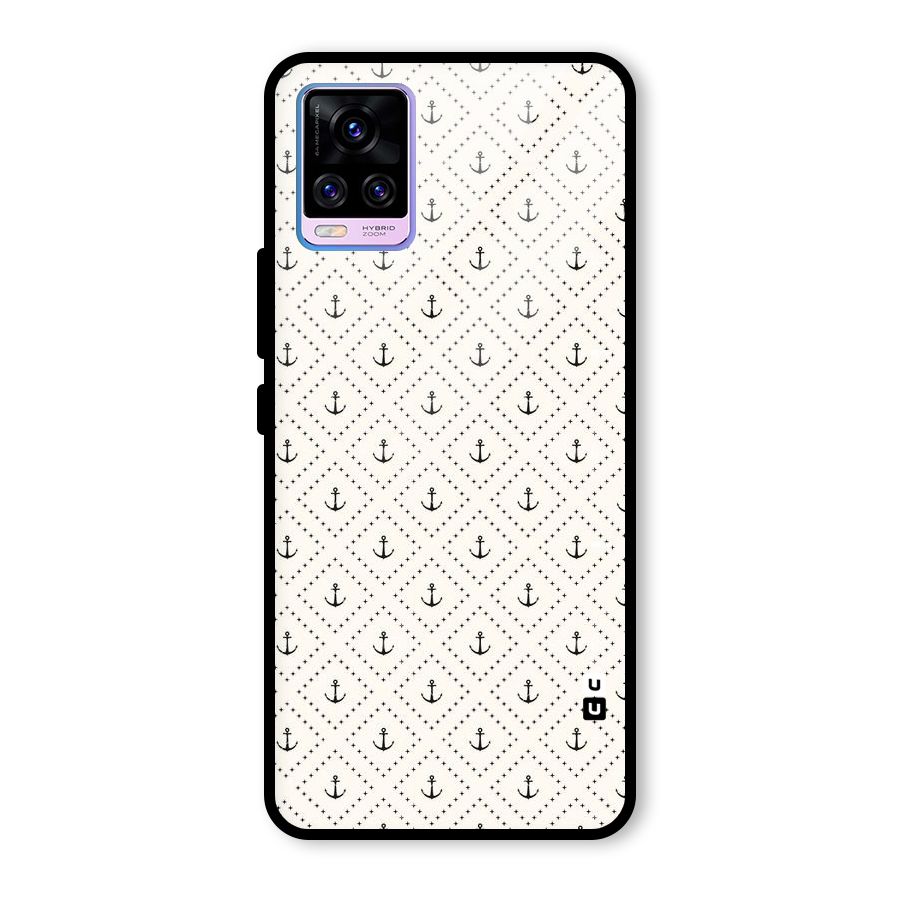 Diamond Anchor Design Glass Back Case for Vivo V20 Pro