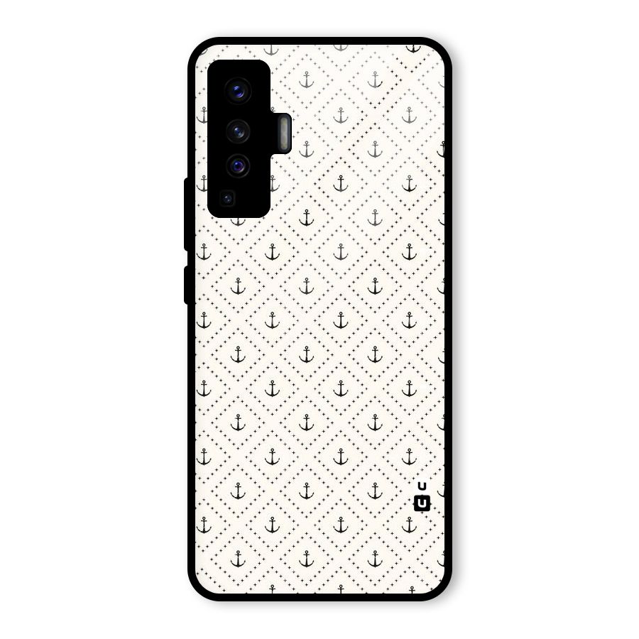 Diamond Anchor Design Glass Back Case for Vivo X50