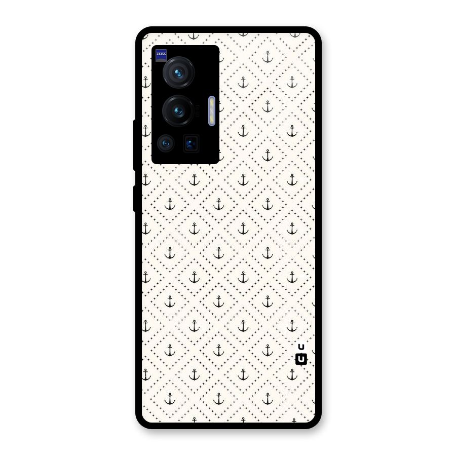 Diamond Anchor Design Glass Back Case for Vivo X70 Pro