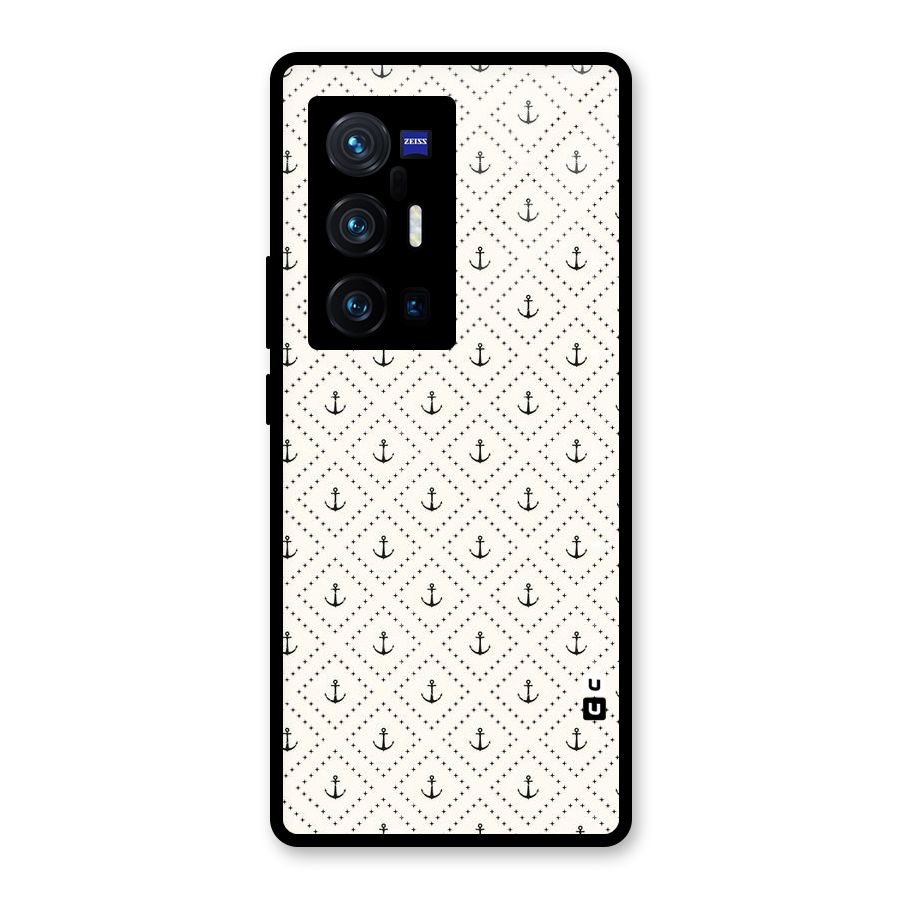 Diamond Anchor Design Glass Back Case for Vivo X70 Pro Plus