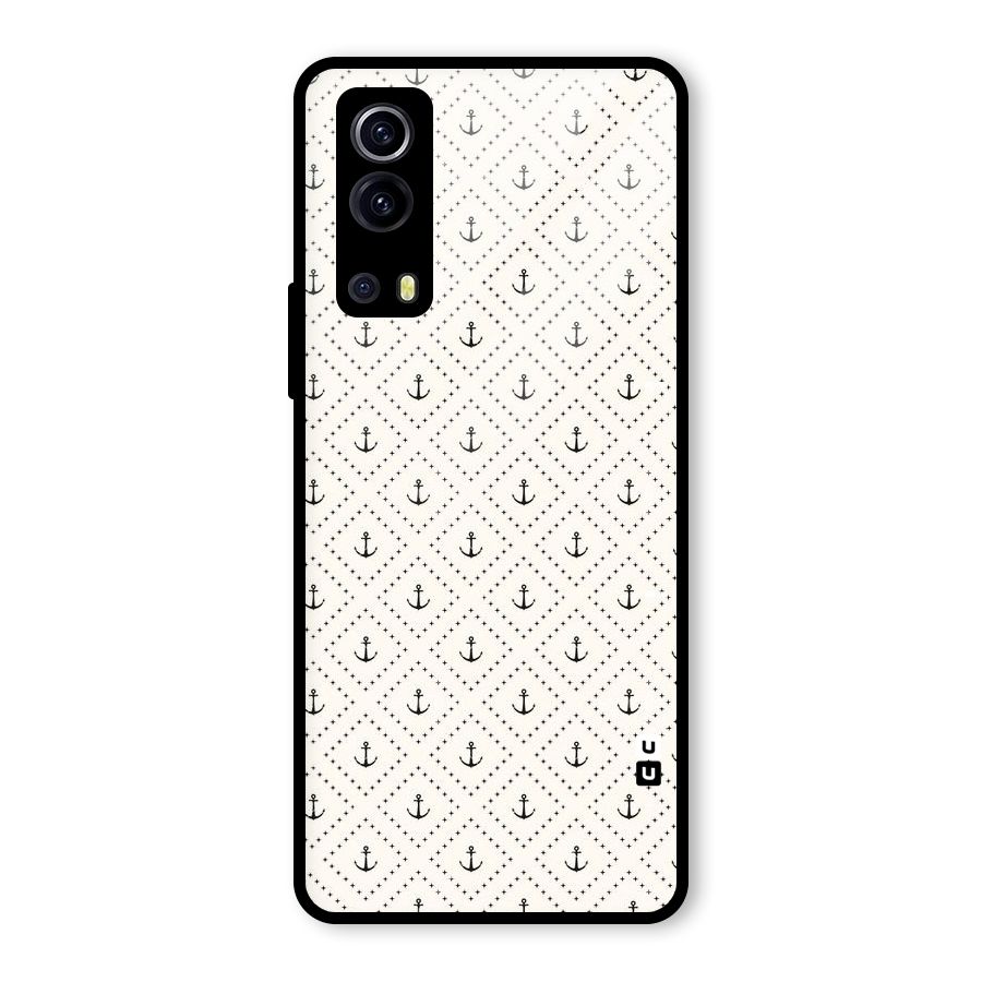 Diamond Anchor Design Glass Back Case for Vivo iQOO Z3