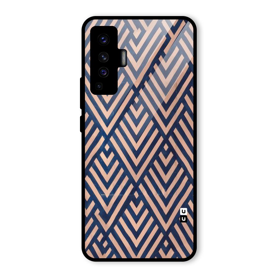 Diamond Blues Glass Back Case for Vivo X50