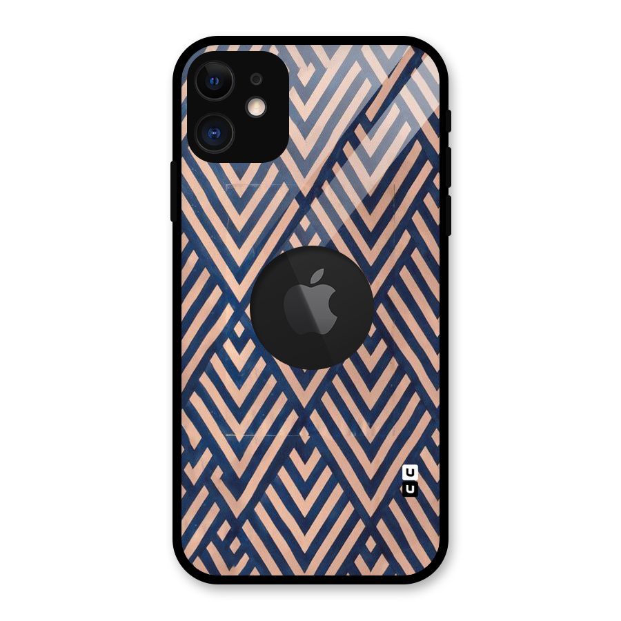 Diamond Blues Glass Back Case for iPhone 11 Logo Cut