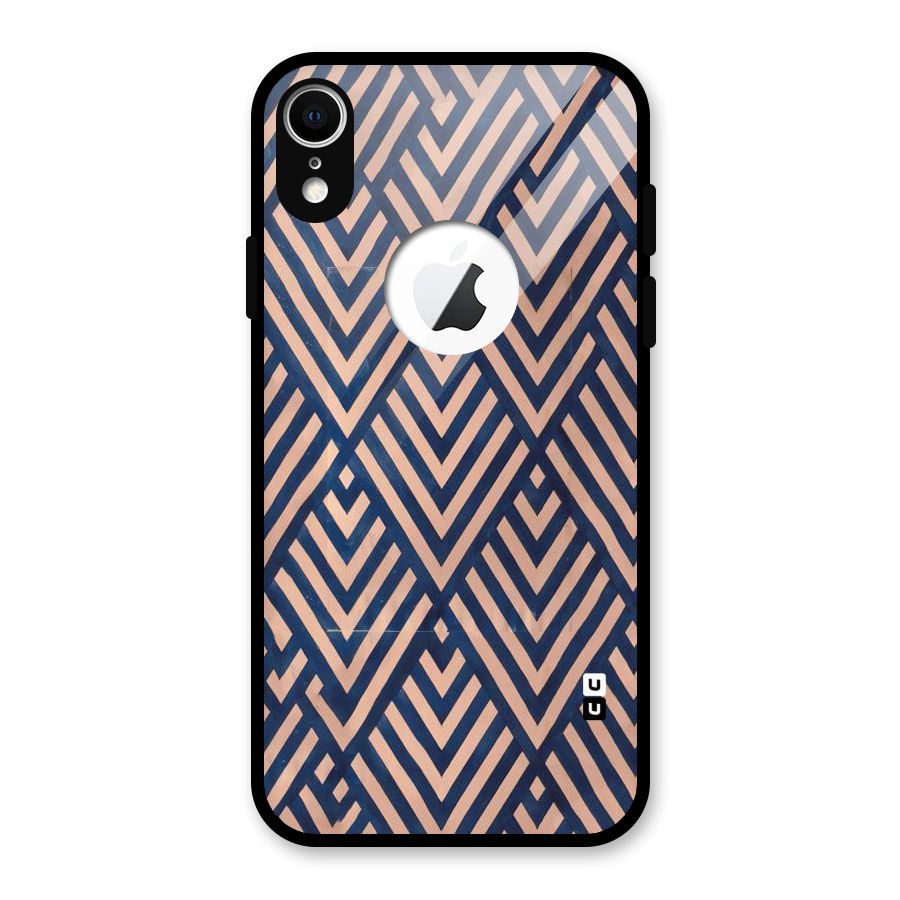 Diamond Blues Glass Back Case for iPhone XR Logo Cut