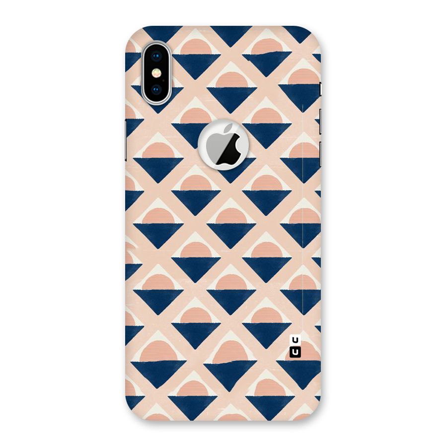 Diamond Circle Pattern Back Case for iPhone X Logo Cut