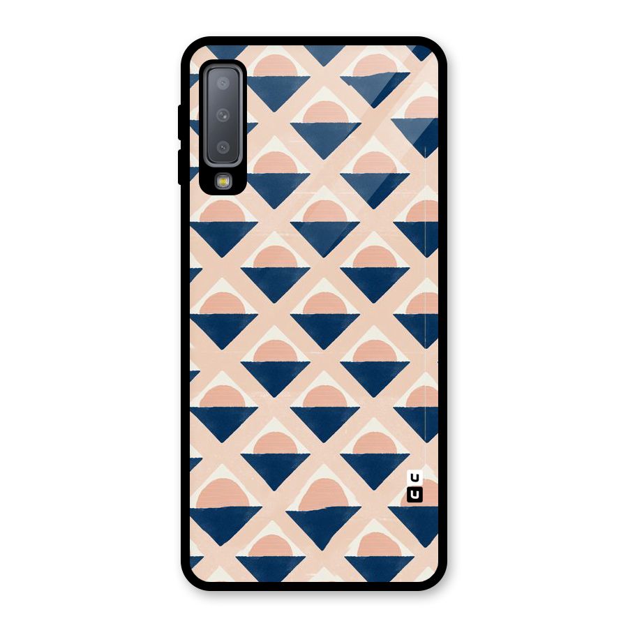 Diamond Circle Pattern Glass Back Case for Galaxy A7 (2018)