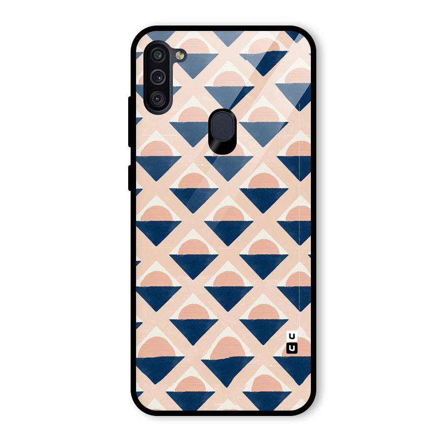 Diamond Circle Pattern Glass Back Case for Galaxy M11