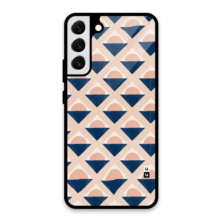 Diamond Circle Pattern Glass Back Case for Galaxy S22 Plus 5G