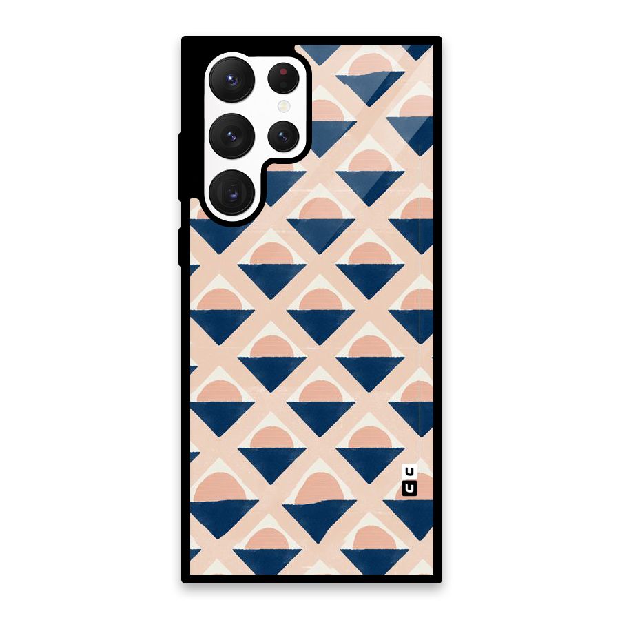 Diamond Circle Pattern Glass Back Case for Galaxy S22 Ultra 5G