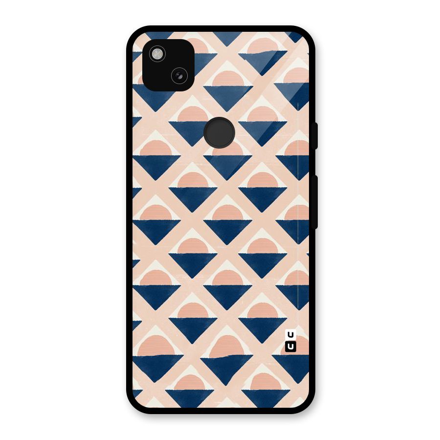 Diamond Circle Pattern Glass Back Case for Google Pixel 4a