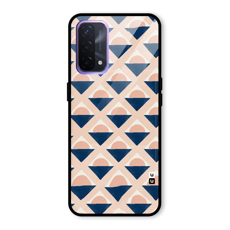 Diamond Circle Pattern Glass Back Case for Oppo A74 5G
