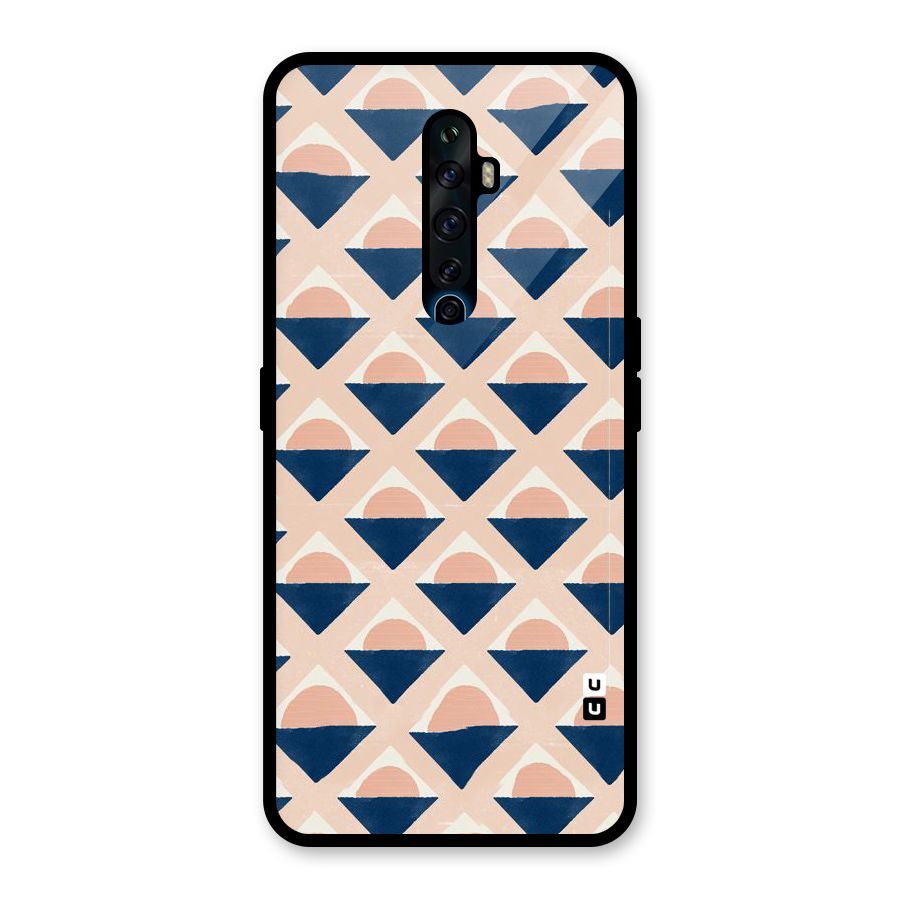 Diamond Circle Pattern Glass Back Case for Oppo Reno2 F