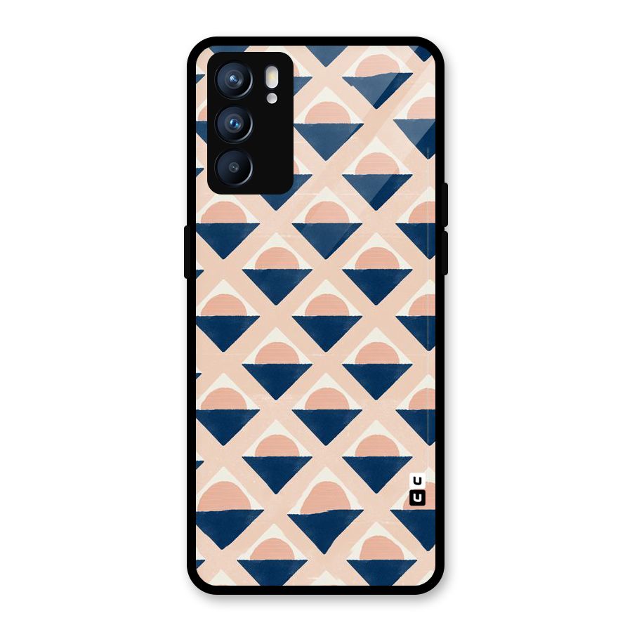 Diamond Circle Pattern Glass Back Case for Oppo Reno6 5G