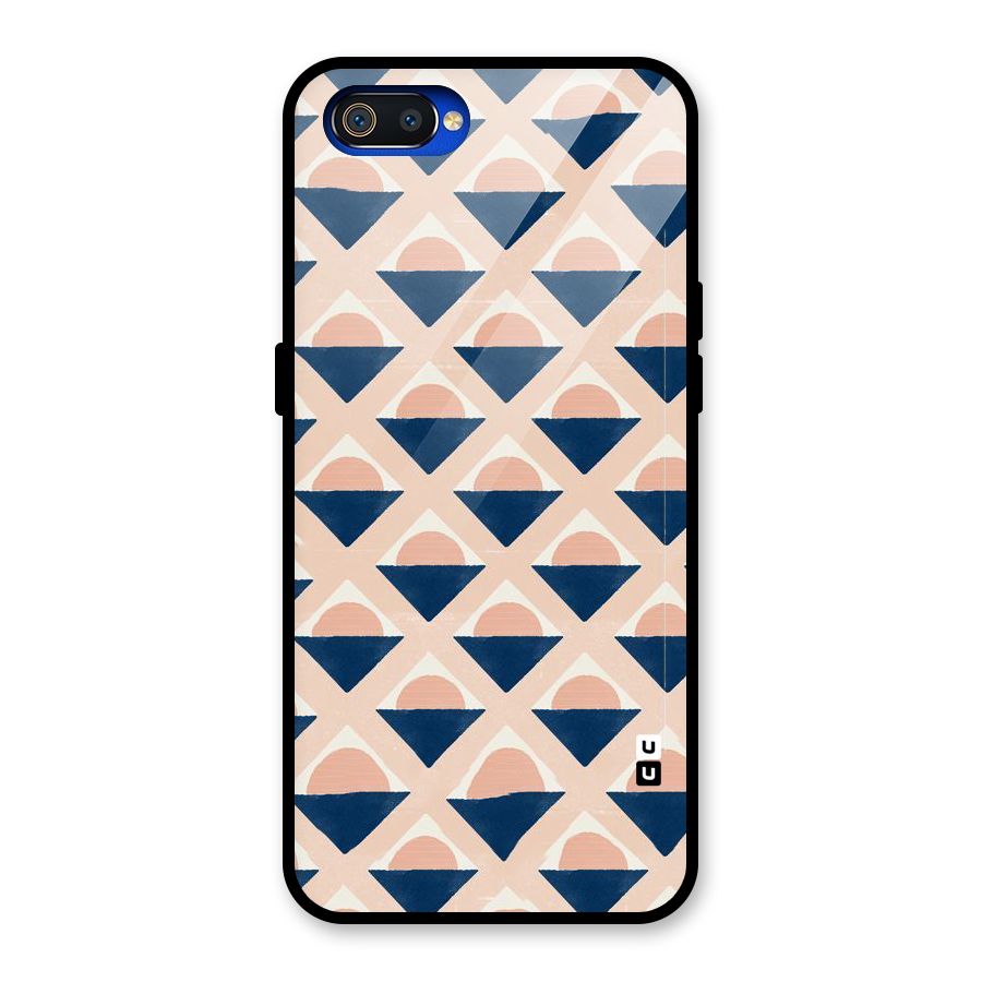 Diamond Circle Pattern Glass Back Case for Realme C2