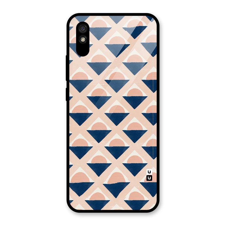 Diamond Circle Pattern Glass Back Case for Redmi 9i