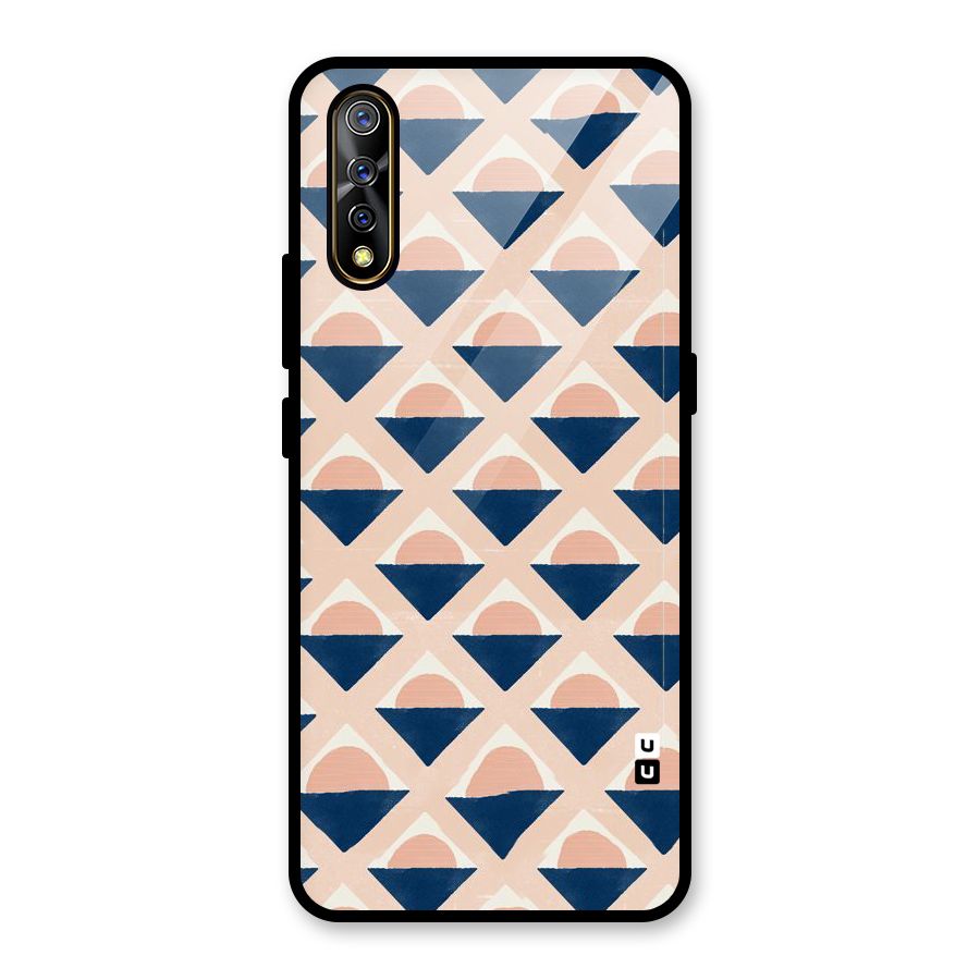 Diamond Circle Pattern Glass Back Case for Vivo S1