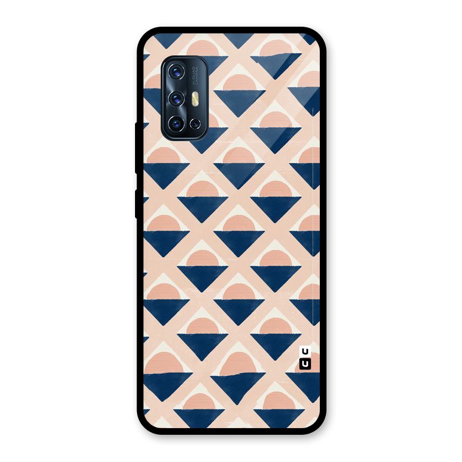 Diamond Circle Pattern Glass Back Case for Vivo V17