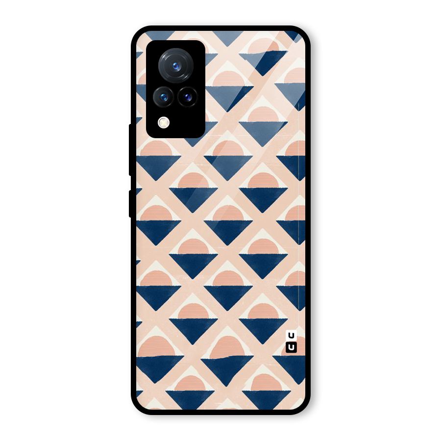 Diamond Circle Pattern Glass Back Case for Vivo V21 5G