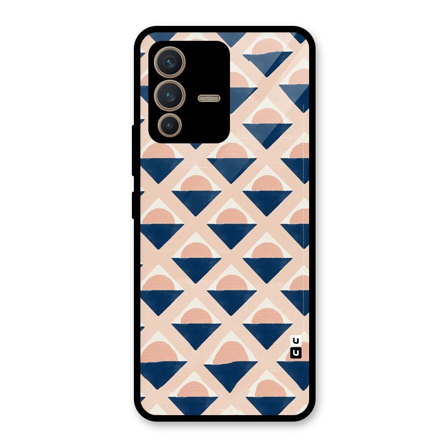Diamond Circle Pattern Glass Back Case for Vivo V23 5G
