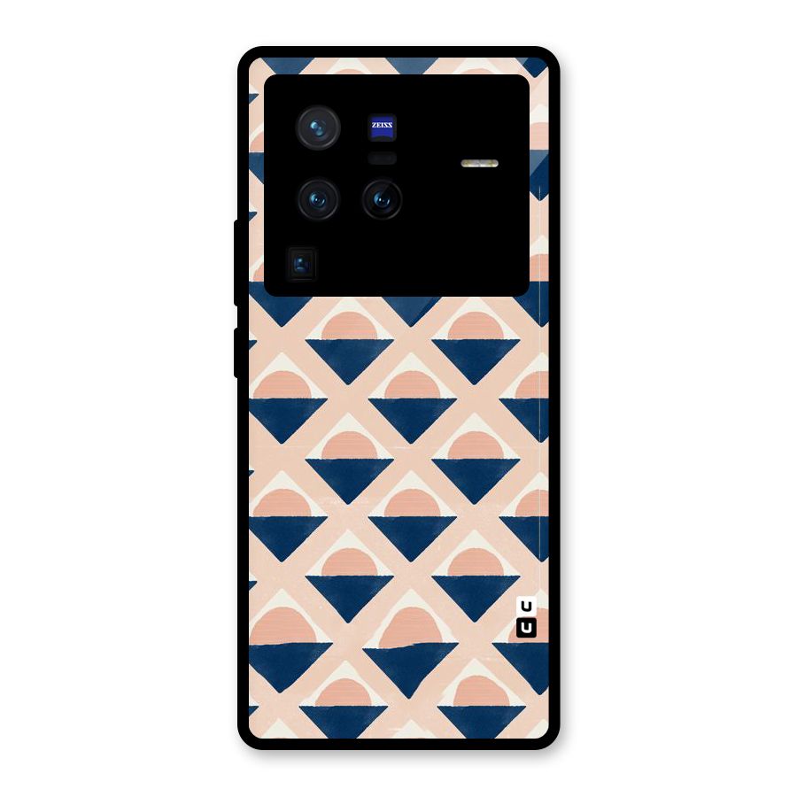 Diamond Circle Pattern Glass Back Case for Vivo X80 Pro