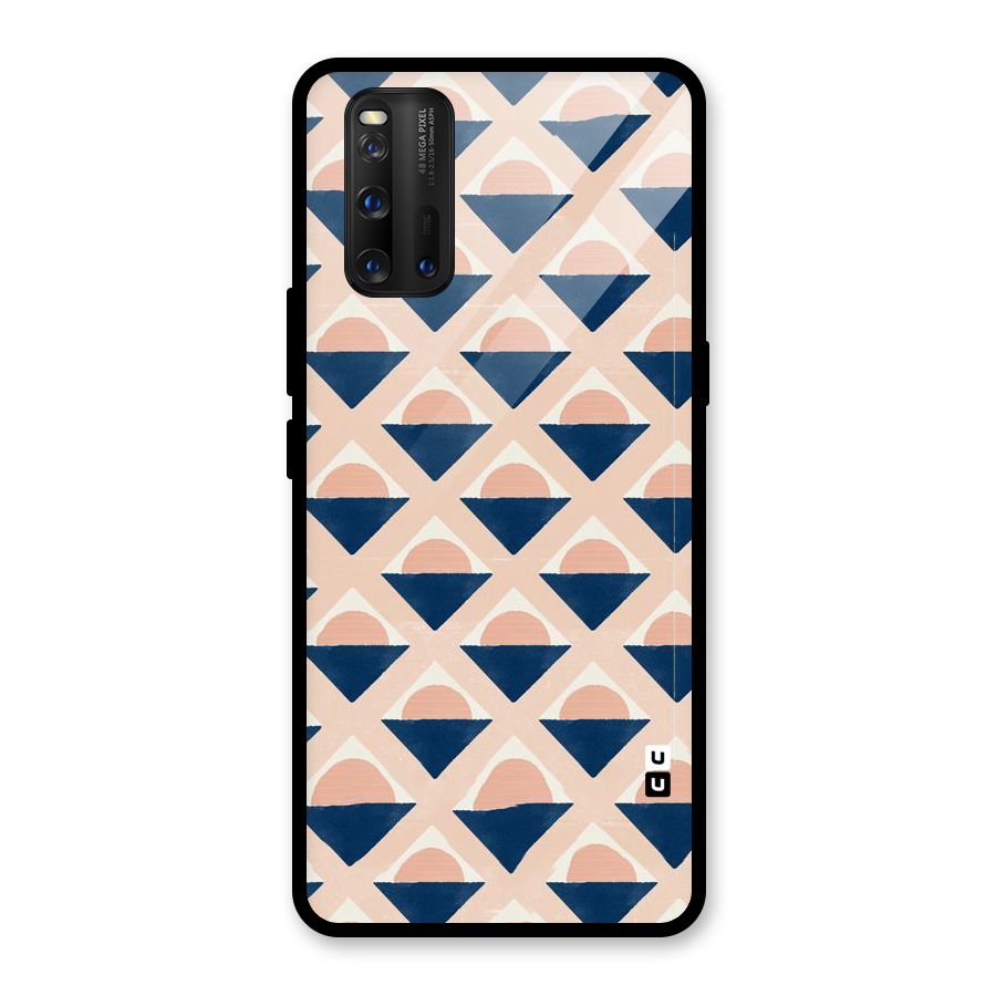 Diamond Circle Pattern Glass Back Case for Vivo iQOO 3