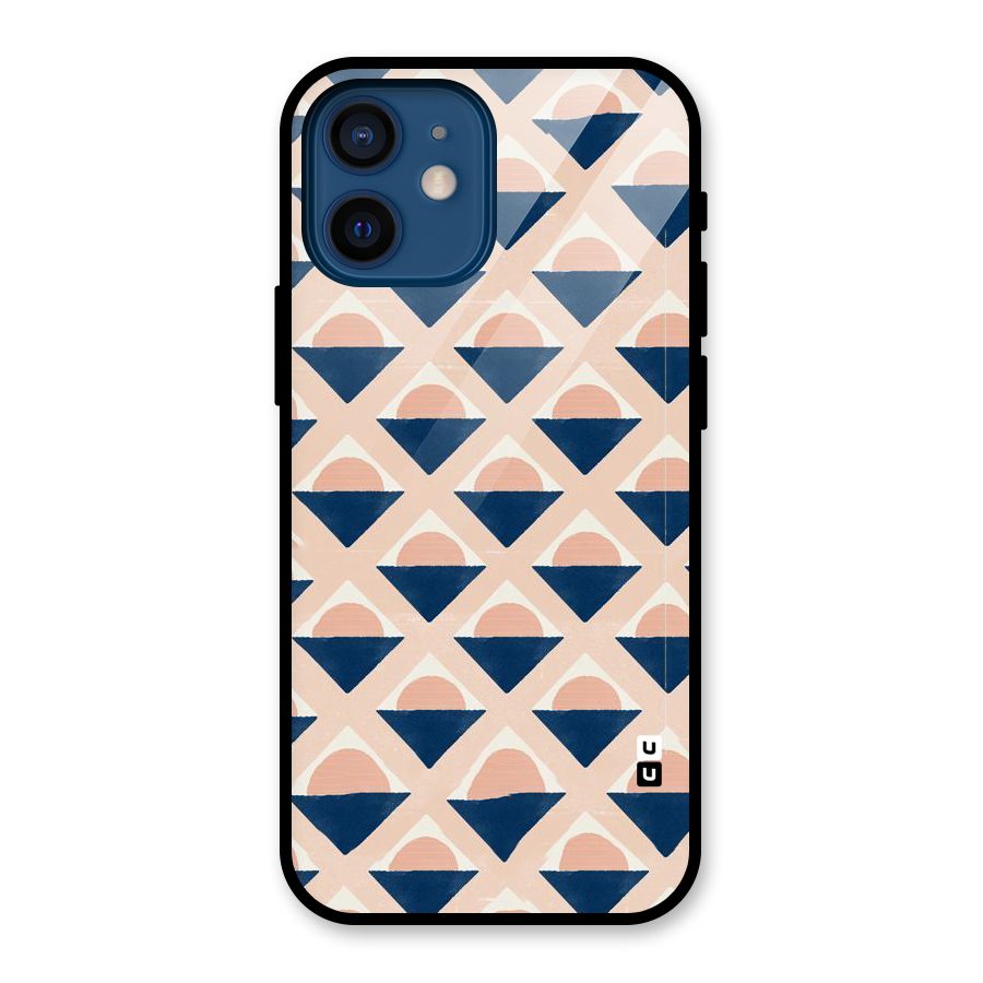 Diamond Circle Pattern Glass Back Case for iPhone 12 Mini
