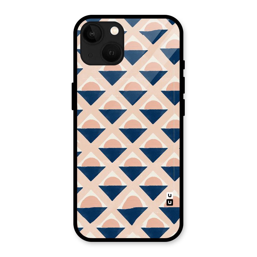 Diamond Circle Pattern Glass Back Case for iPhone 13