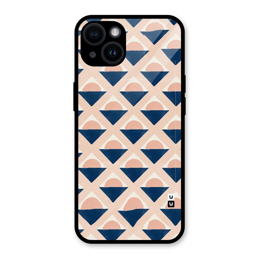 Diamond Circle Pattern Glass Back Case for iPhone 14
