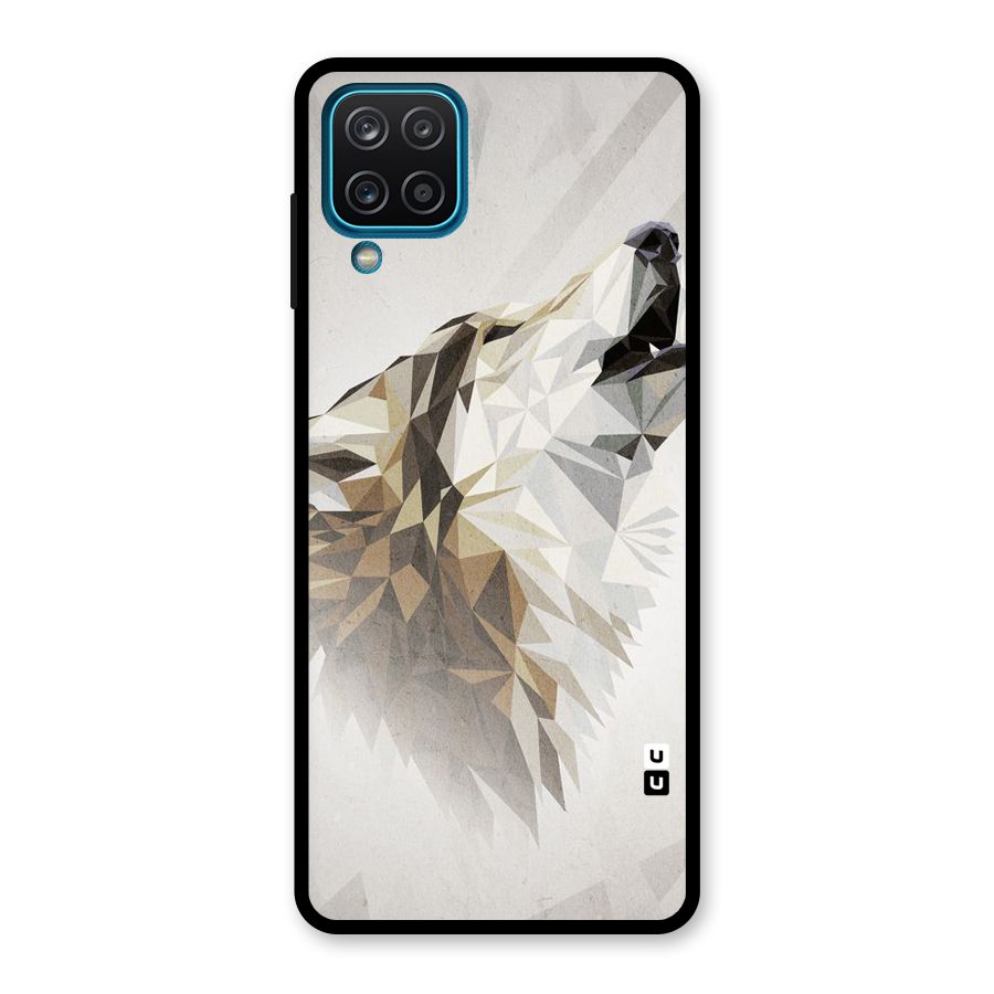 Diamond Wolf Glass Back Case for Galaxy A12