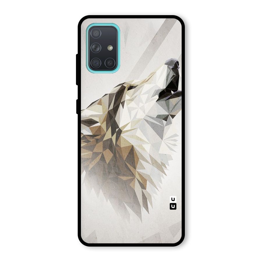Diamond Wolf Glass Back Case for Galaxy A71