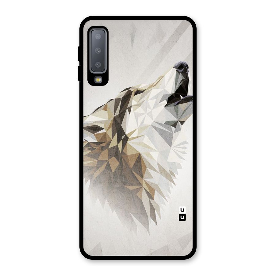 Diamond Wolf Glass Back Case for Galaxy A7 (2018)