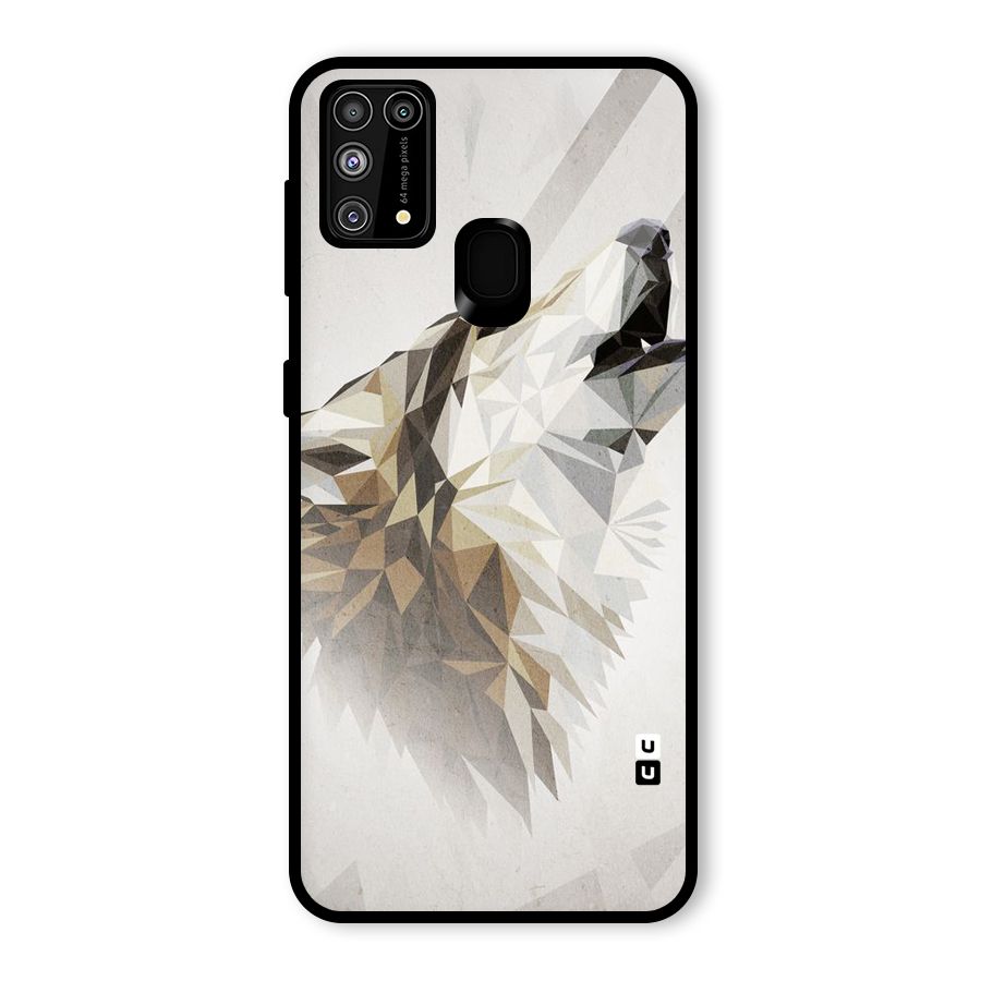 Diamond Wolf Glass Back Case for Galaxy F41