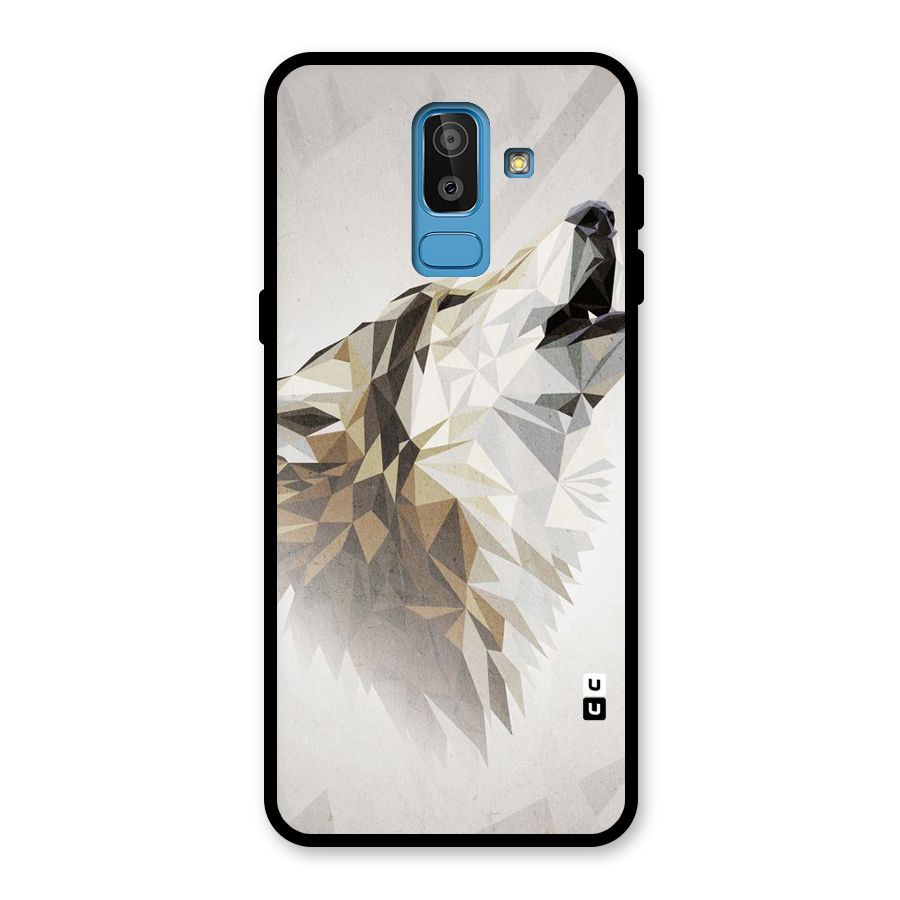 Diamond Wolf Glass Back Case for Galaxy J8