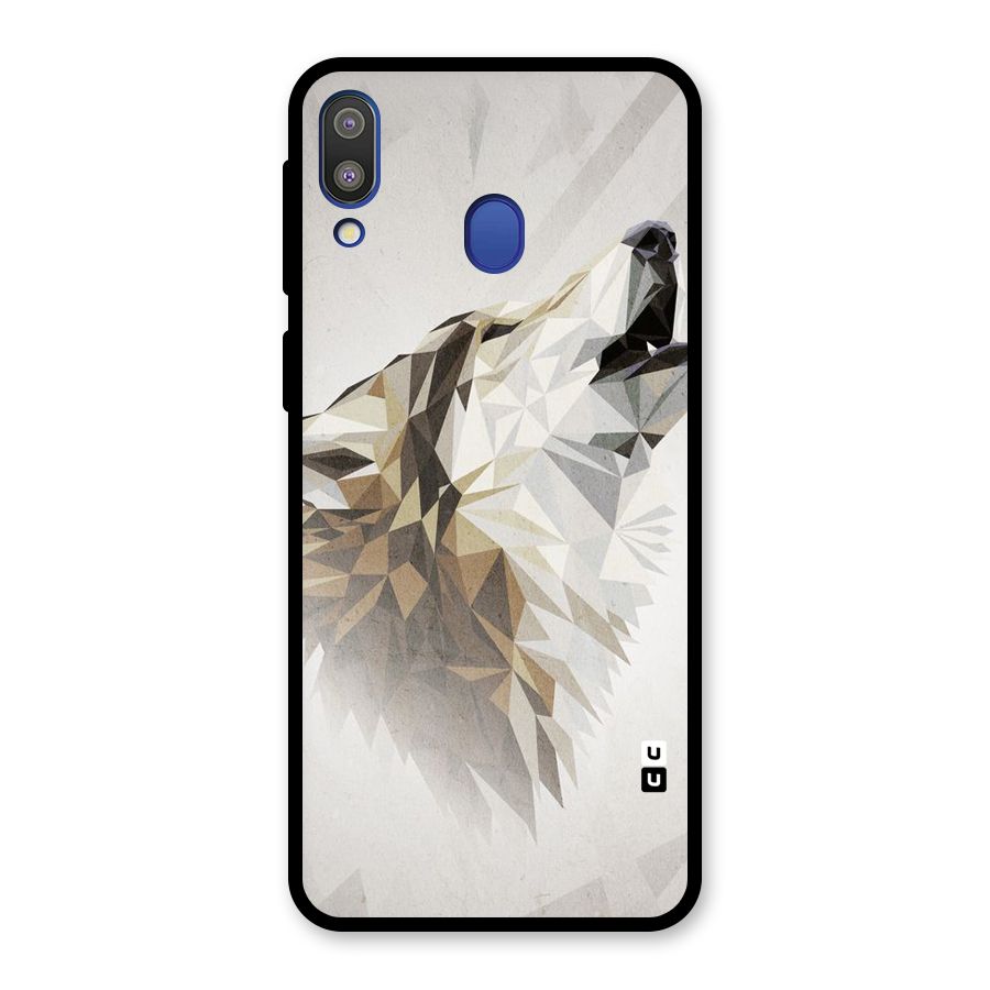 Diamond Wolf Glass Back Case for Galaxy M20