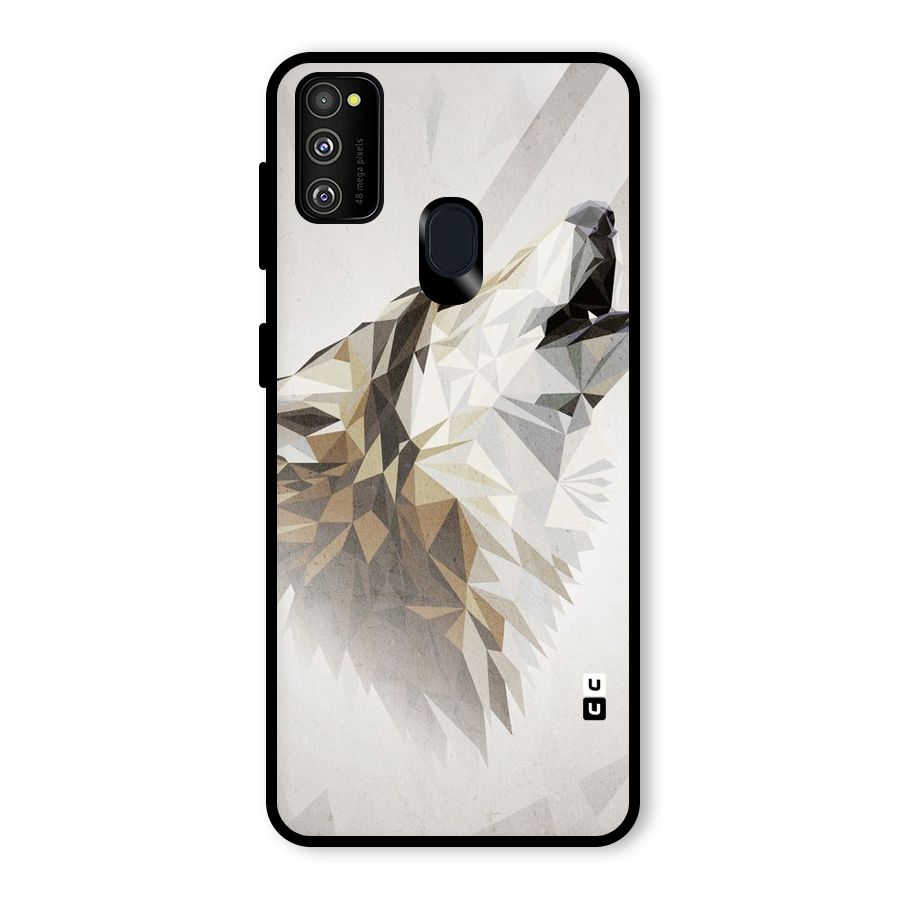 Diamond Wolf Glass Back Case for Galaxy M30s